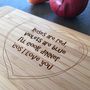 Personalised Valentine Gift Chopping Board, thumbnail 3 of 6