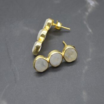 Rainbow Moonstone Earrings: June Birthstone Drop, 7 of 8