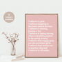 I Believe In Pink… Happy And Positive Girls Quote Print, thumbnail 3 of 6