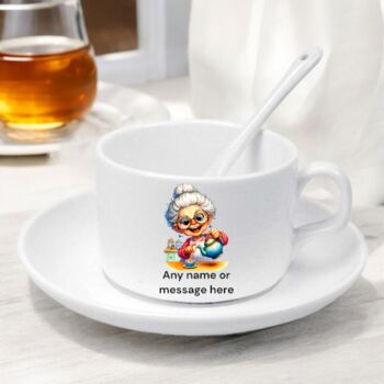 Personalised Teacup Set, Nan, Mum Coffee Set. Potty Tea, 2 of 10