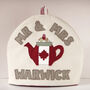 Personalised Canadian Flag Tea Pot Cosy Gift, thumbnail 6 of 9