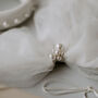 Bridal Ivory Pearl Cluster Soft Tulle Bow Veil, thumbnail 5 of 8