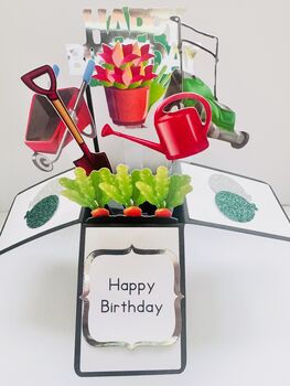 Gardening Themed 3D Birthday Card, 3 of 9