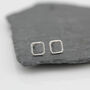 Sterling Silver Mini Geo Square Studs, thumbnail 6 of 10