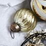 Twist Soft Matte Gold Glass Bauble Set Of Two, thumbnail 7 of 8