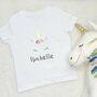 Kids Unicorn T Shirt Personalised With Name, thumbnail 1 of 2