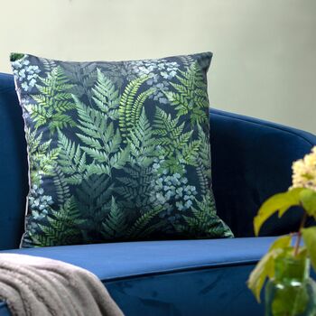 Luxury Super Soft Velvet Cushion Ferns Floral, 7 of 8