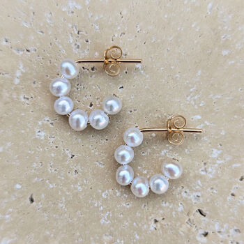 Celia Pearl On Hoop Bridal Earrings, 2 of 2