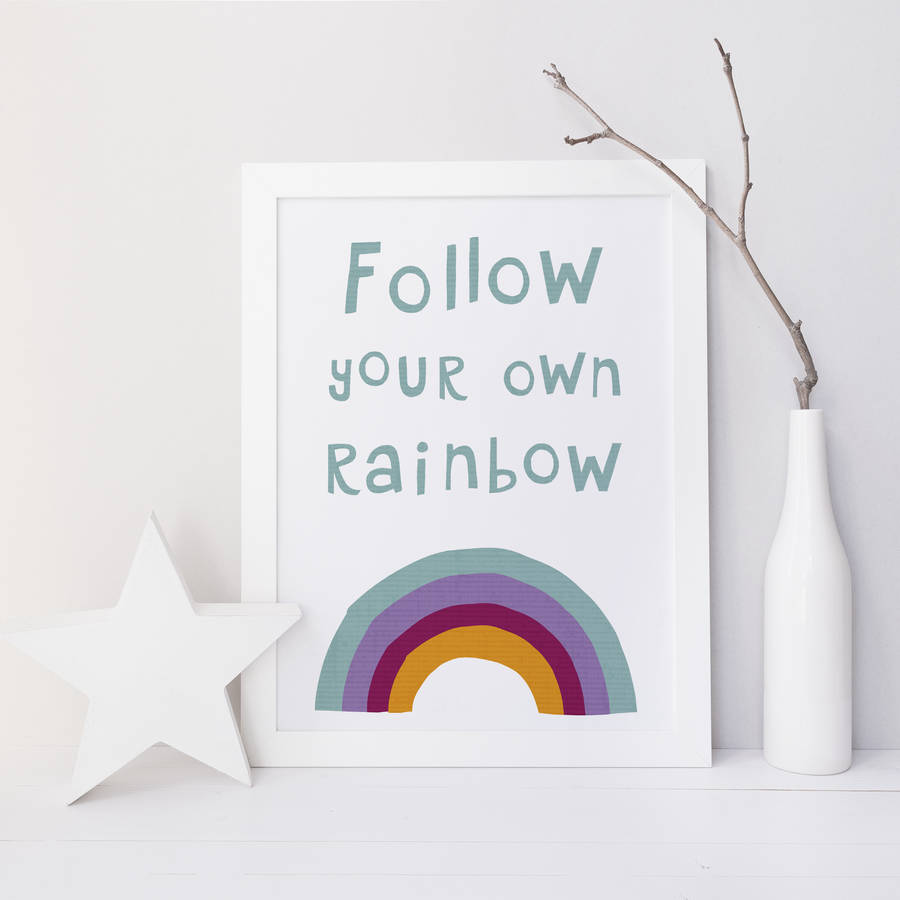 follow your own rainbow print by yoyo studio | notonthehighstreet.com