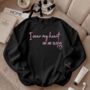 Personalised I Wear My Heart On My Sleeve Unisex Sweatshirt With Names On Sleeve, thumbnail 9 of 12