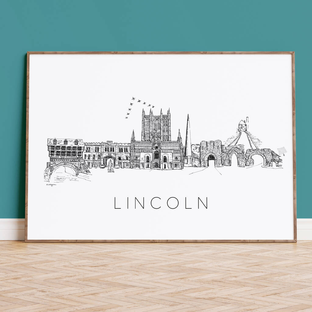 Lincoln Skyline Cityscape Art Print, 1 of 7