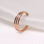 Sterling Silver Triple Wire Open Adjustable Ring, thumbnail 7 of 11