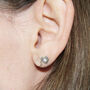 Sterling Silver Diamond Stud Earrings, thumbnail 1 of 5