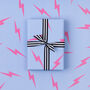 Pink Lightning Bolts | Wrapping Paper, thumbnail 1 of 4