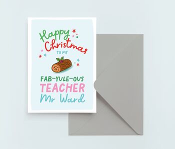 Personalised Fab Yule Ous Teacher Christmas Cracker Card, 4 of 5