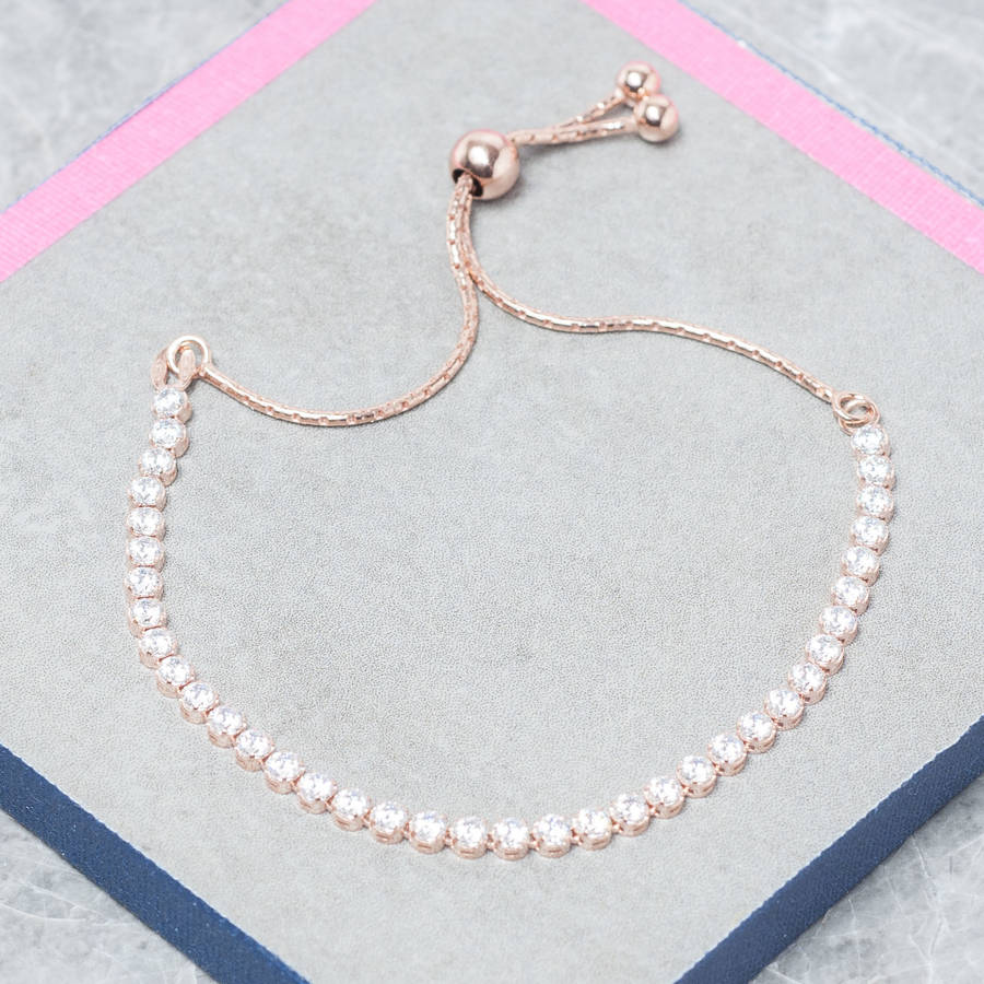 Rose Gold Friendship Tennis Bracelet By Loel & Co.