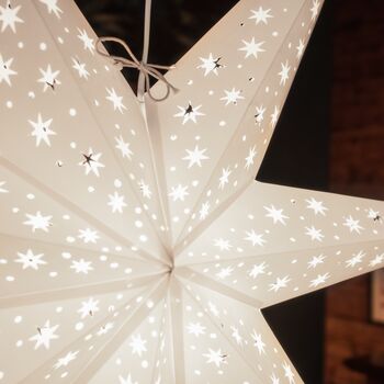 Five White Paper Star Lanterns | Christmas Bundle, 3 of 8