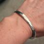 Heavy Hammered D Shaped Silver Bangle, thumbnail 2 of 2