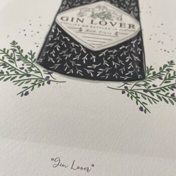 Gin Lover A4 Illustrated Print, 2 of 3