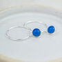 Sterling Silver Large Gemstone Hoop Earrings, thumbnail 2 of 12