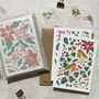 Set Of Eight Botanical Block Print Christmas Cards, thumbnail 3 of 8