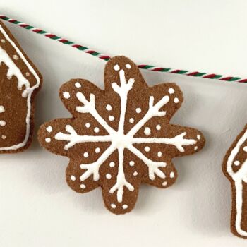 Handmade Gingerbread House Christmas Felt Garland, 5 of 5