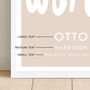 Personalised Name Print With Handwritten Hello World, thumbnail 3 of 10