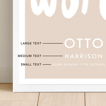 Personalised Name Print With Handwritten Hello World, 3 of 10