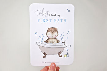 30 Woodland Theme Baby's First Year Milestone Cards, 9 of 12