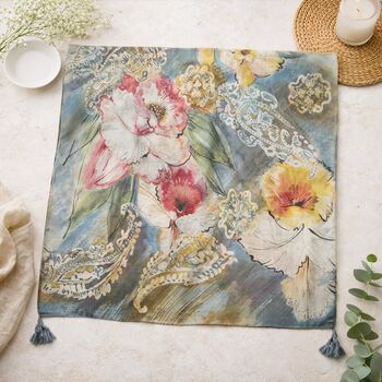 Mother's Day Floral And Paisley Tassel Scarf, 3 of 7