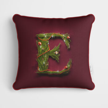 Christmas Garland Letter Alphabet Cushion, 7 of 11