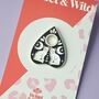 Witchy Gothic Black Cat Ouija Planchette Enamel Pin, thumbnail 1 of 3