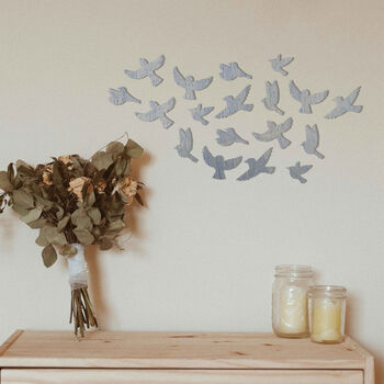 Wooden Flying Birds Flock Wall Decor For Modern Homes, 6 of 12
