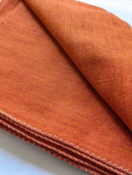 Nepali Cotton Scarf, Mandarin Orange, Ethically Handmade, 3 of 7