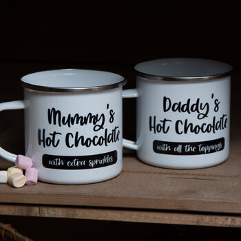 Personalised Hot Chocolate Enamel Mug, 4 of 6