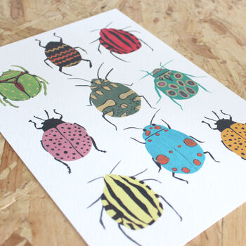 Bugs Fine Art A4 Giclee Print, Beetle Illustration, 3 of 5