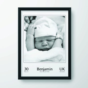 Personalised New Baby Birth Announcement Photo Art, 4 of 11