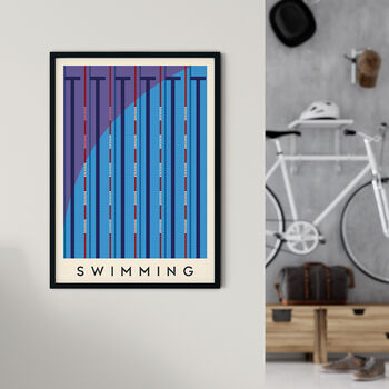 Swimming Minimalist Sports Poster, 2 of 3