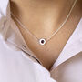 Brushed Sterling Silver Circle Birthstone Necklace, thumbnail 2 of 6