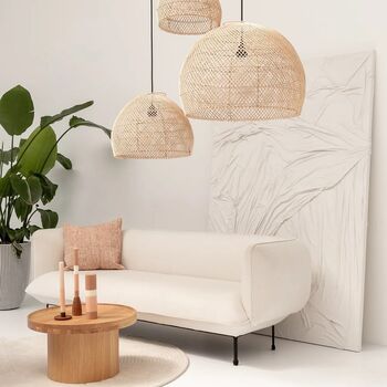 Large Dome Rattan Lampshade, 4 of 6