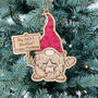 Personalised Christmas Eco Gnome Gonk Sign Decoration, thumbnail 6 of 7