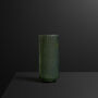 Reeded Green Cylindrical Glass Vase, thumbnail 5 of 5