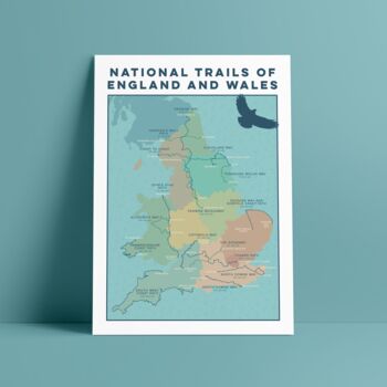 National Trails Of England And Wales Map Art Print, 9 of 9