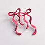 Matte Red Bow Christmas Statement Earrings, thumbnail 1 of 3