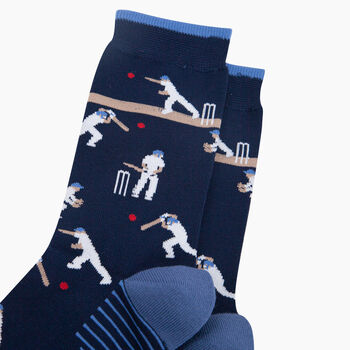 Cricket Players Bamboo Socks In Navy Blue, 2 of 4