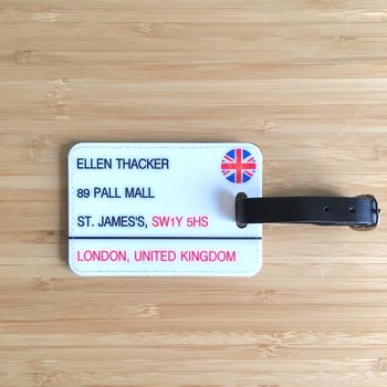 Leather British Street Sign Luggage Tag, 3 of 3