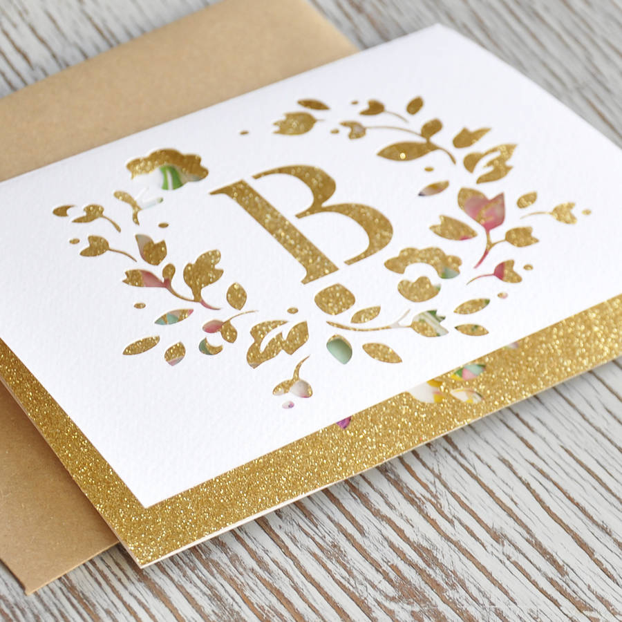Personalised Gold Initial Greeting Card By Mint Nifty