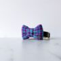 Sabini Purple Harris Tweed Dog Bow Tie, thumbnail 5 of 7