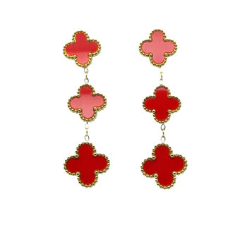Three Clover Earrings In Rainbow Of Colours, 10 of 12