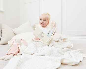 Fairy Garden Baby Blanket Handmade With Warm Boucle Fleece And Organic Muslin, 8 of 11